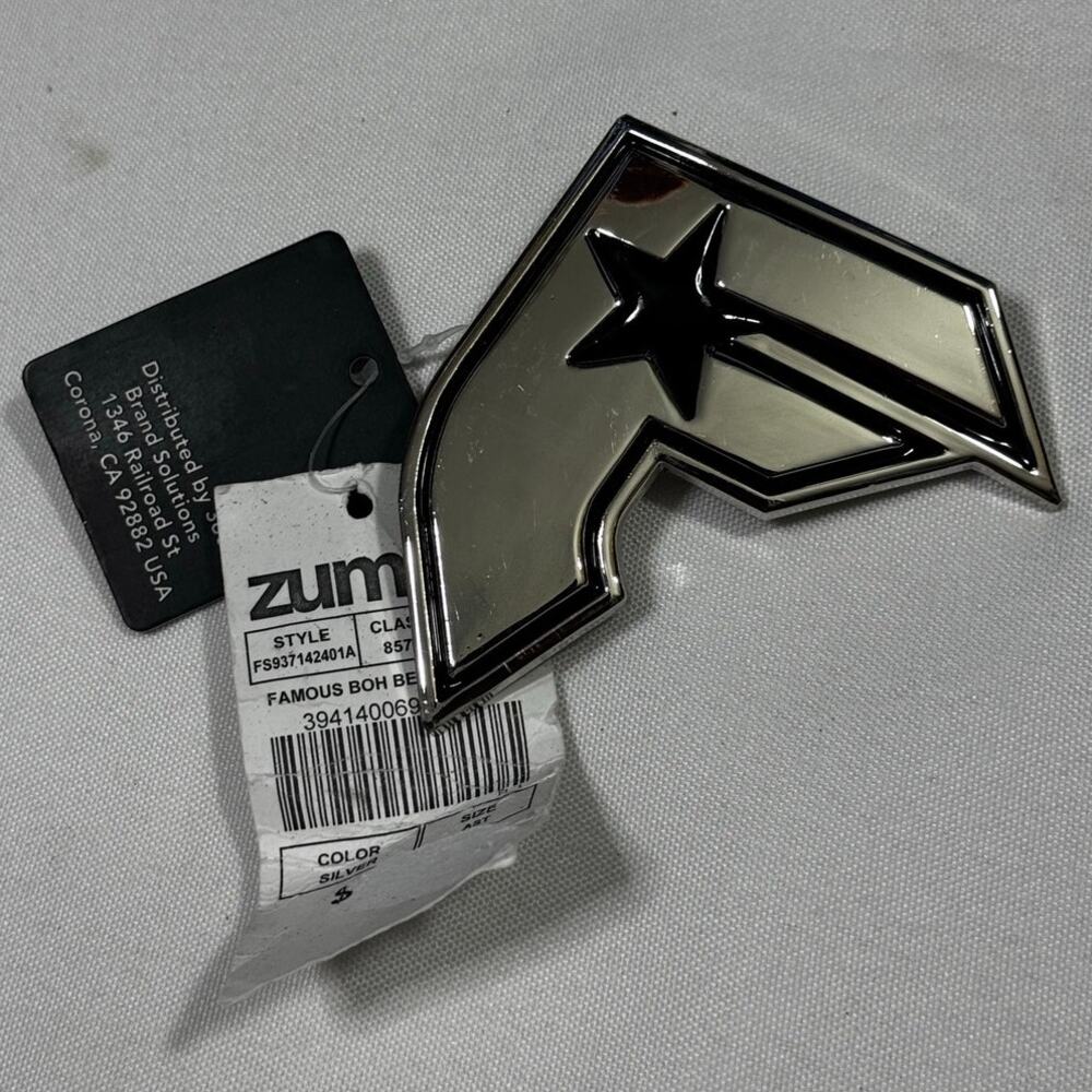 Famous Stars & Straps Belt Buckle F Logo Silver Tone NWT Y2K Skate Streetwear